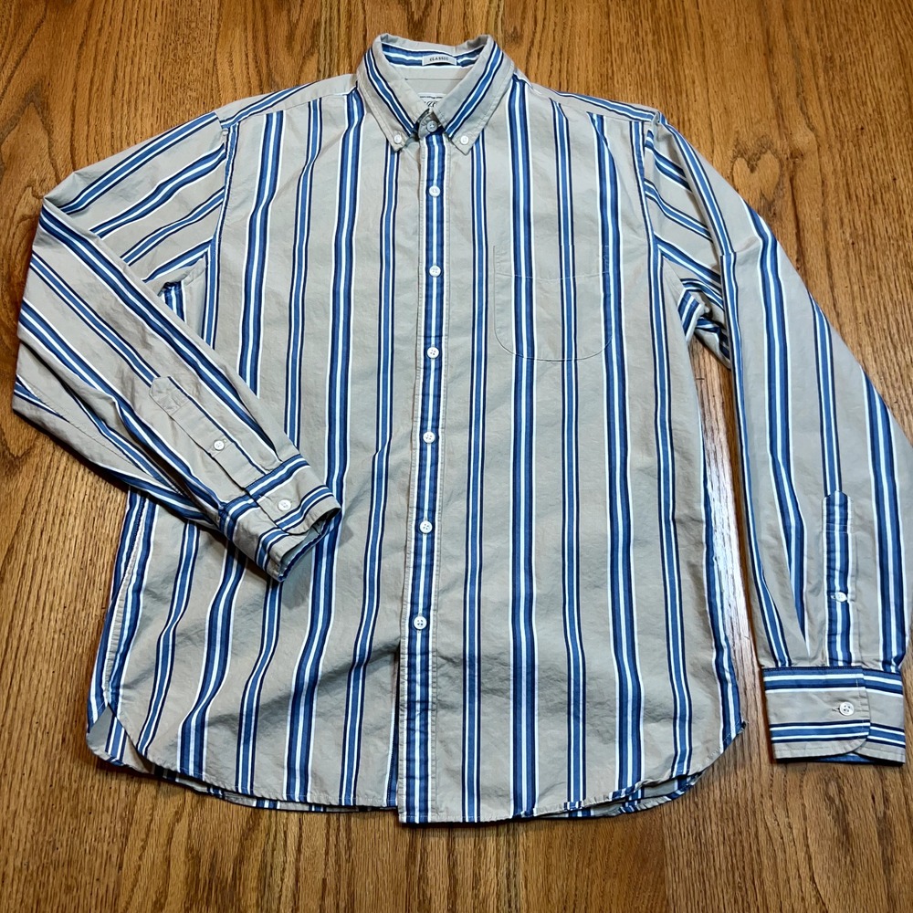 J. Crew‎ Men's Medium Classic Button Down Shirt Striped Casual Multicolored Y2K